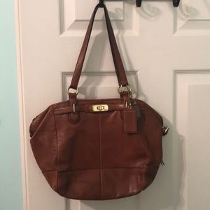 Coach brown leather shoulder bag